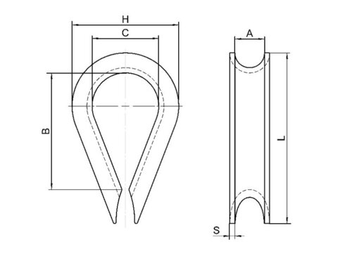 POWERTEX thimble PT316 drawing